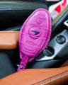 Bespoke Key Fob Cover in Magenta Purple Crocodile