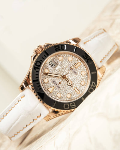 Bespoke Watch Strap in White Crocodile