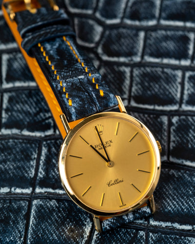 Bespoke Watch Strap in Denim Crocodile