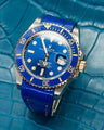 Bespoke Watch Strap in Electric Blue Crocodile