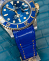 Bespoke Watch Strap in Electric Blue Crocodile