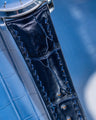 Bespoke Watch Strap in Peacock Blue Crocodile