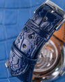Bespoke Watch Strap in Peacock Blue Crocodile