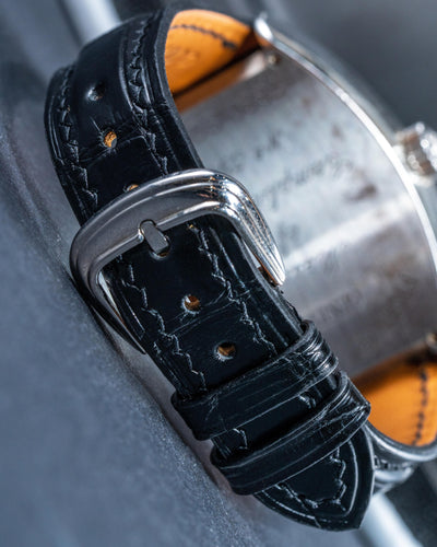 Bespoke Watch Strap in Black Crocodile