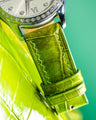 Bespoke Watch Strap in Apple Green Himalayan Crocodile