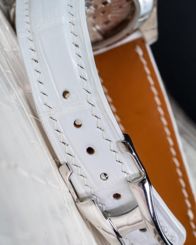 Bespoke Watch Strap in White Crocodile