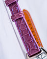 Bespoke Watch Strap in Lavender Purple Crocodile