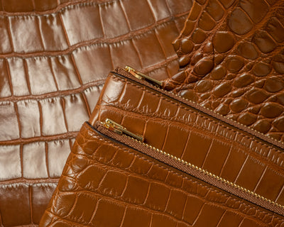 Bespoke Zipper Wallet in Chestnut Brown Alligator