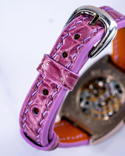 Bespoke Watch Strap in Lavender Purple Crocodile