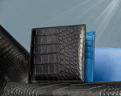 Bespoke Bifold Wallet in Black Crocodile