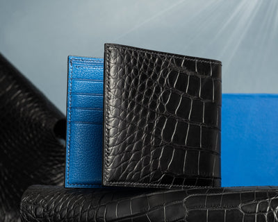 Bespoke Bifold Wallet in Black Crocodile