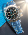 Bespoke Watch Strap in Pearl Blue Crocodile