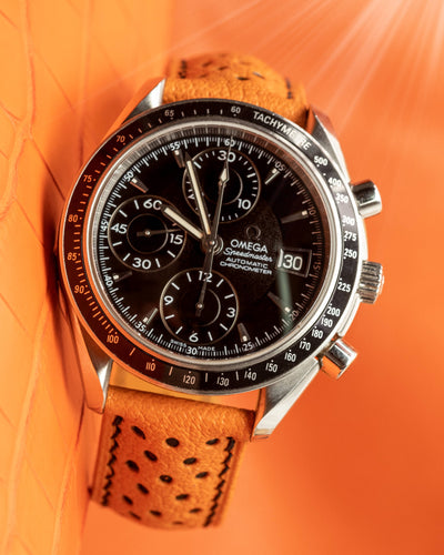 Bespoke Watch Strap in Orange Chevre