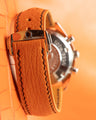 Bespoke Watch Strap in Orange Chevre