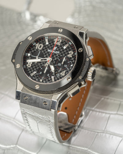 Bespoke Watch Strap in Metallic Silver Alligator