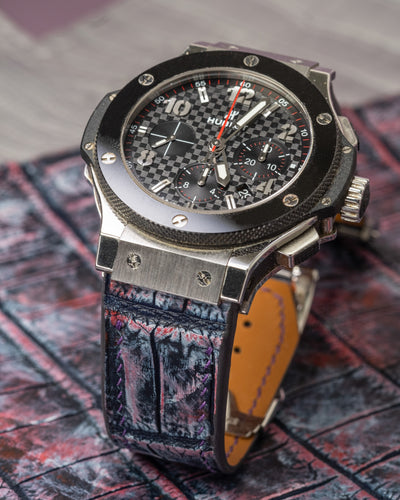Bespoke Watch Strap in Multi-Purple Galaxy Alligator