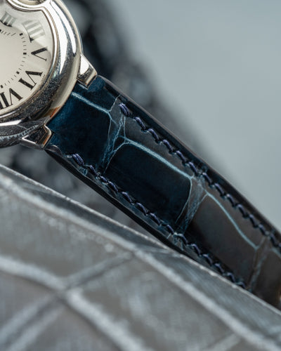 Bespoke Watch Strap in Peacock Blue Crocodile