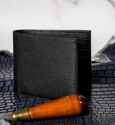 Bespoke Bifold Wallet in Black Chevre
