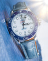 Bespoke Watch Strap in Icy Blue Alligator