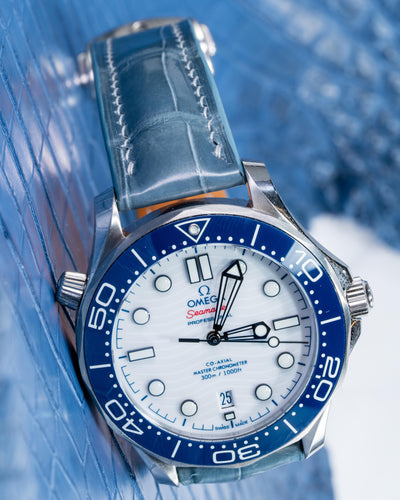 Bespoke Watch Strap in Icy Blue Alligator