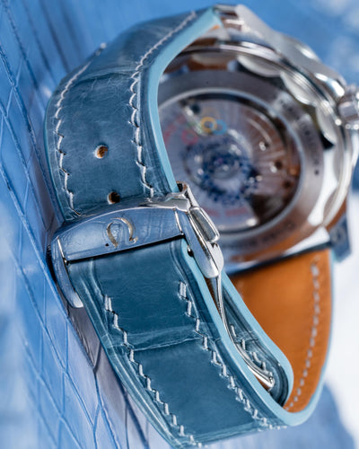 Bespoke Watch Strap in Icy Blue Alligator