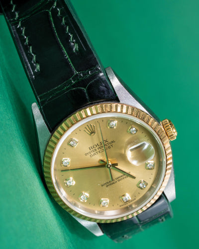 Bespoke Watch Strap in Hunter Green Crocodile