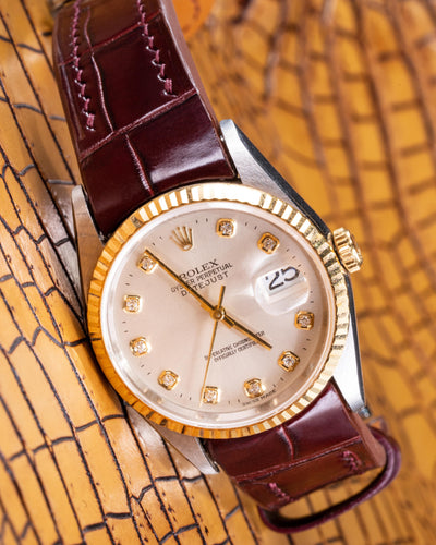 Bespoke Watch Strap in Reddish Brown Crocodile