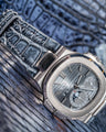Bespoke Watch Strap in Black Silver Alligator