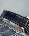 Bespoke Watch Strap in Navy Blue Crocodile