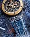 Bespoke Watch Strap in Denim Crocodile