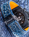 Bespoke Watch Strap in Denim Crocodile