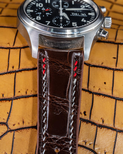 Bespoke Watch Strap in Chocolate Brown Crocodile