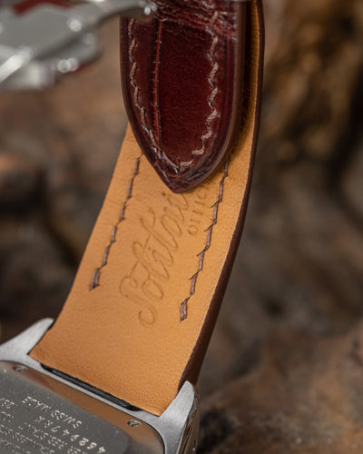 Bespoke Watch Strap in Blood Red Crocodile