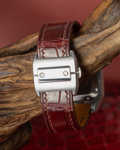 Bespoke Watch Strap in Blood Red Crocodile