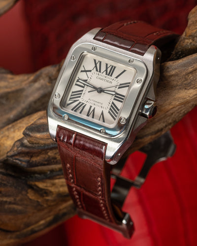 Bespoke Watch Strap in Blood Red Crocodile