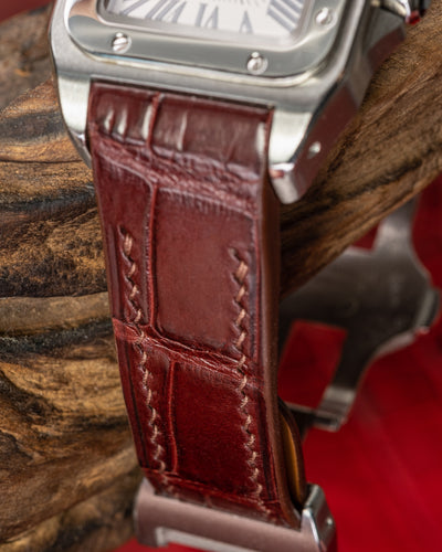 Bespoke Watch Strap in Blood Red Crocodile