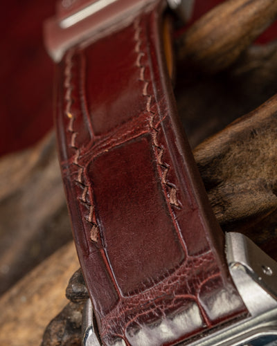 Bespoke Watch Strap in Blood Red Crocodile