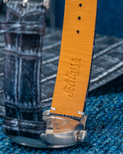 Bespoke Watch Strap in Denim Crocodile
