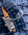 Bespoke Watch Strap in Navy Blue Crocodile