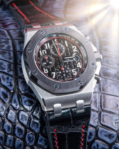 Bespoke Watch Strap in Black Crocodile