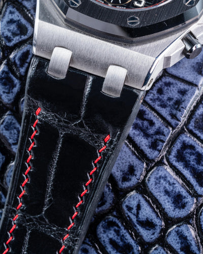 Bespoke Watch Strap in Black Crocodile