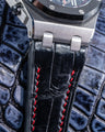 Bespoke Watch Strap in Black Crocodile