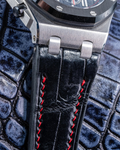 Bespoke Watch Strap in Black Crocodile