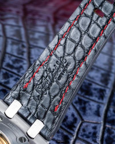 Bespoke Watch Strap in Black Crocodile