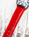 Bespoke Watch Strap in Ferrari Red Crocodile