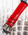 Bespoke Watch Strap in Ferrari Red Crocodile