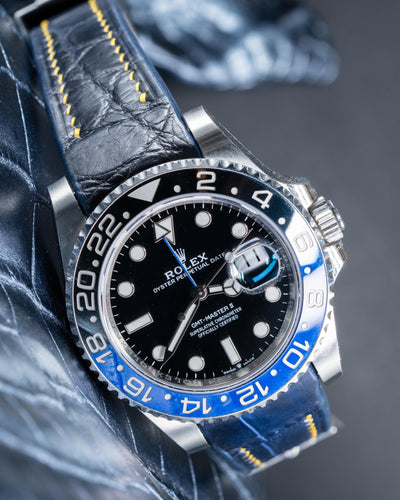Bespoke Watch Straps in Ombre Dull & Tie Dye Blue Crocodile