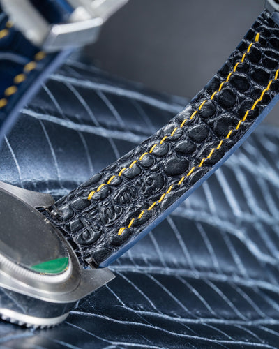 Bespoke Watch Straps in Ombre Dull & Tie Dye Blue Crocodile
