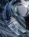 Bespoke Watch Straps in Ombre Dull & Tie Dye Blue Crocodile