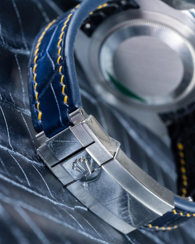 Bespoke Watch Straps in Ombre Dull & Tie Dye Blue Crocodile
